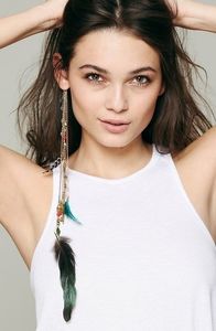Vintage Free People Mandy EarPiece Feathers Charms
